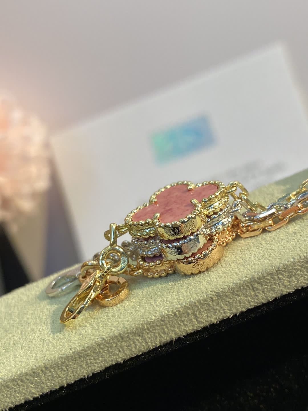 Van Cleef & Arpels Alhambra Pink Enamel Bracelet